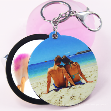 custom printed blank girl photo keychain personalized,pop laser advertising printing women mirror keychain